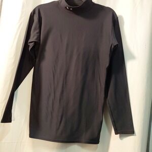 Under Armour Shirt Mens Large Black ColdGear Fitted Mock Neck Base Layer Top